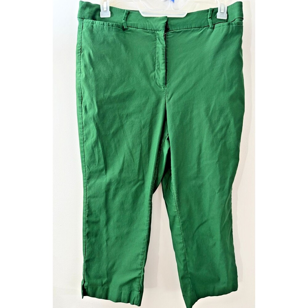 Lane Bryant Bright Green Pants Trousers Women's 16 Crop Coastal Grandma Hippie